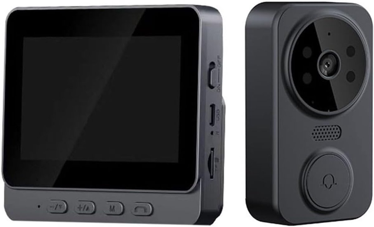 Draadloze Videodeurbel - Thuisbeveiliging Camera - Bezoekers Herkennen - 4.3 Inch IPS Scherm - 9 x 4 x 1 cm