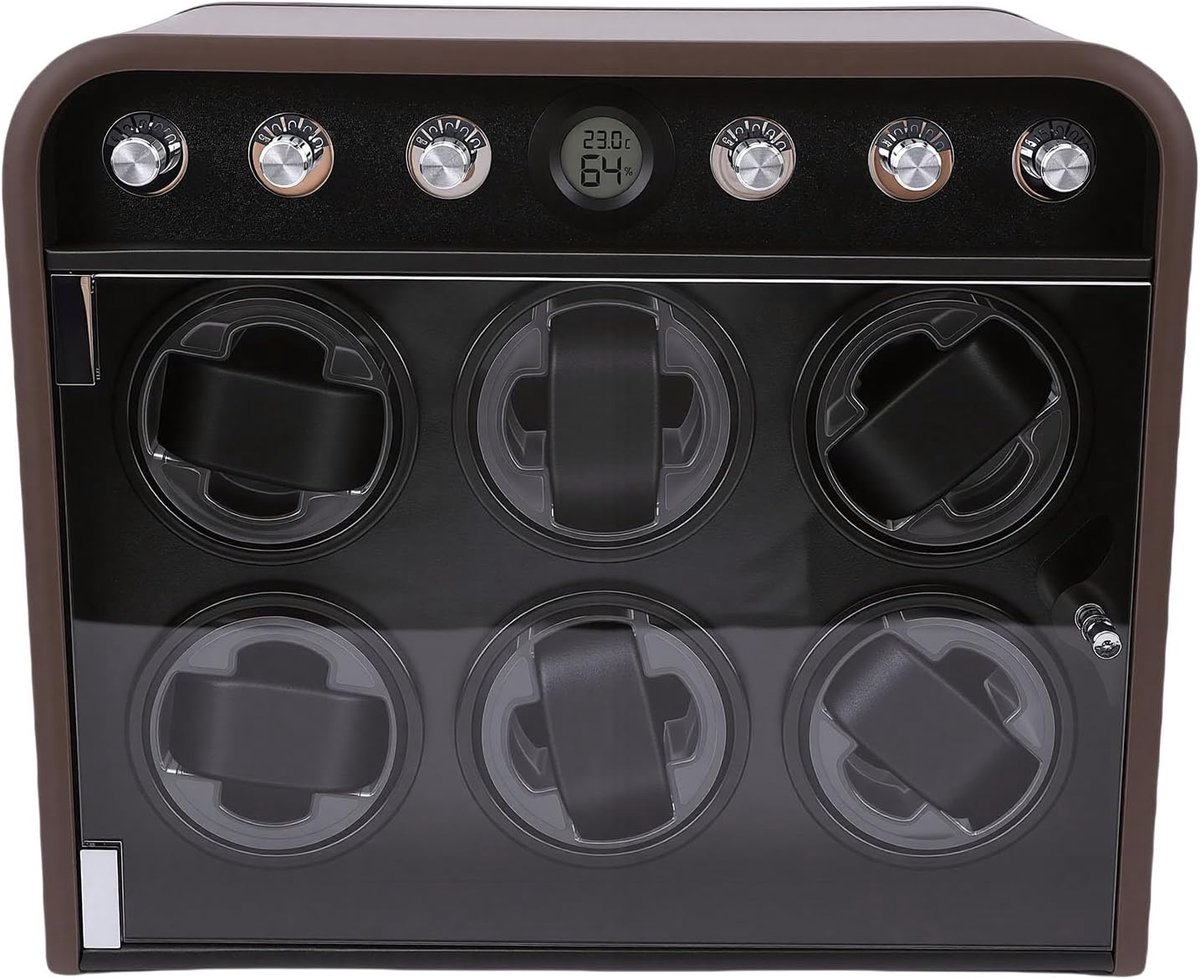 Horlogeopwinder - Automatische opberger - Uurwerk onderhoud - 10dB stille werking - Plaats voor 6 horloges - Luxe design