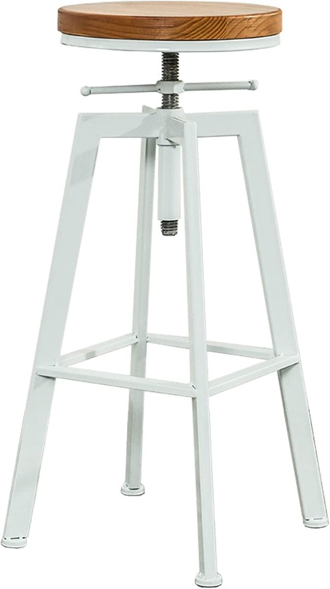 Verstelbare barkrukken - Draaibare krukken - Keuken en bar - Met rugleuning - 65-80 cm hoogte