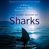 Boekomslag: De rugvin van een haai steekt boven de oceaan uit, met de titel 'The Secret History of Sharks'.