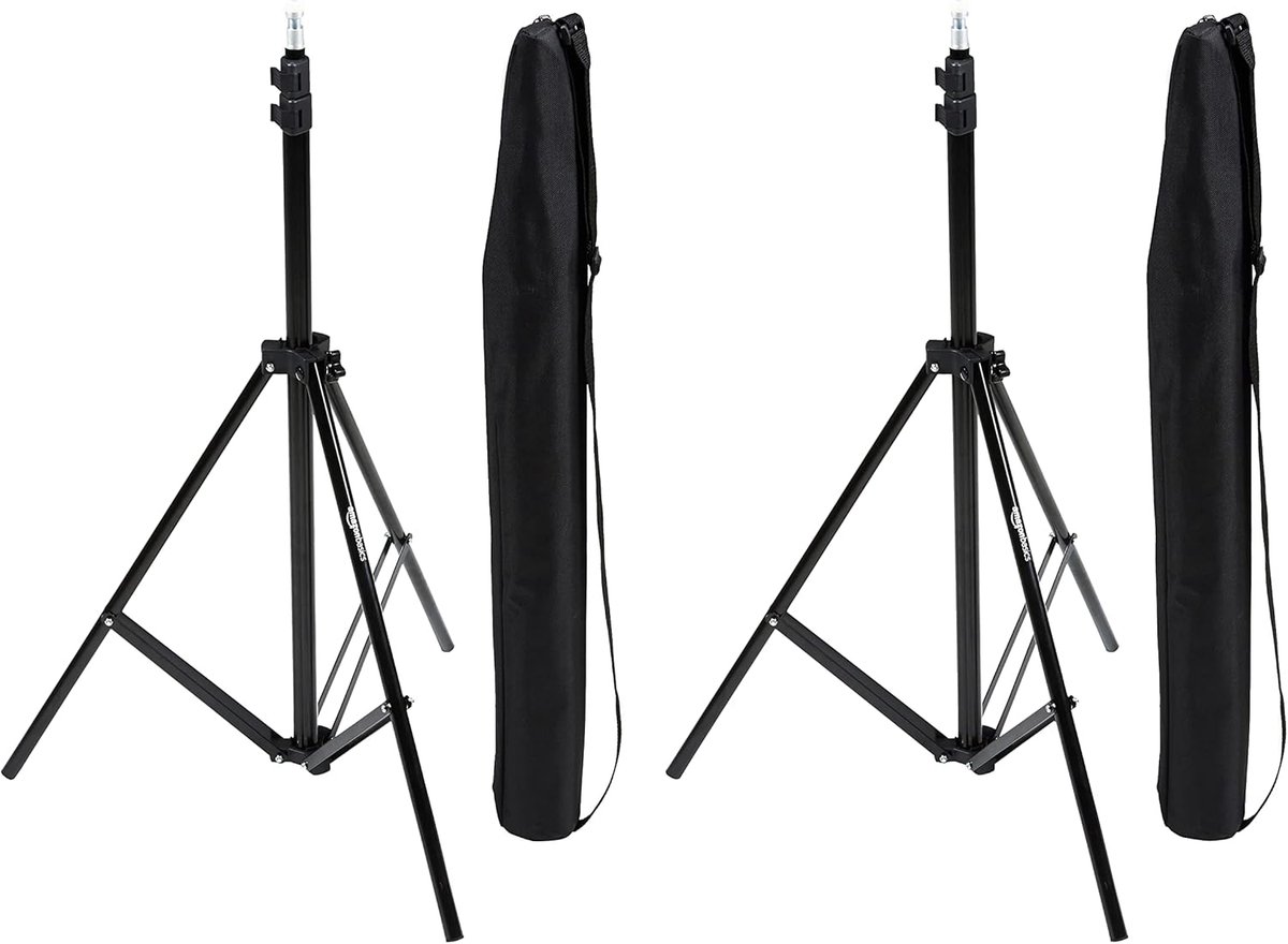 Verlichtingsstatief - Fotografie Statief - Studiolicht Plaatsen - Lichtgewicht Aluminium - 2 Meter Hoog - Zwart