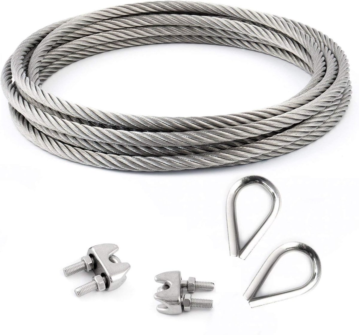 Roestvrij Staal Touw - Staalkabel Set - Hekken Bouwen - AISI 316 Materiaal - 4mm Diameter