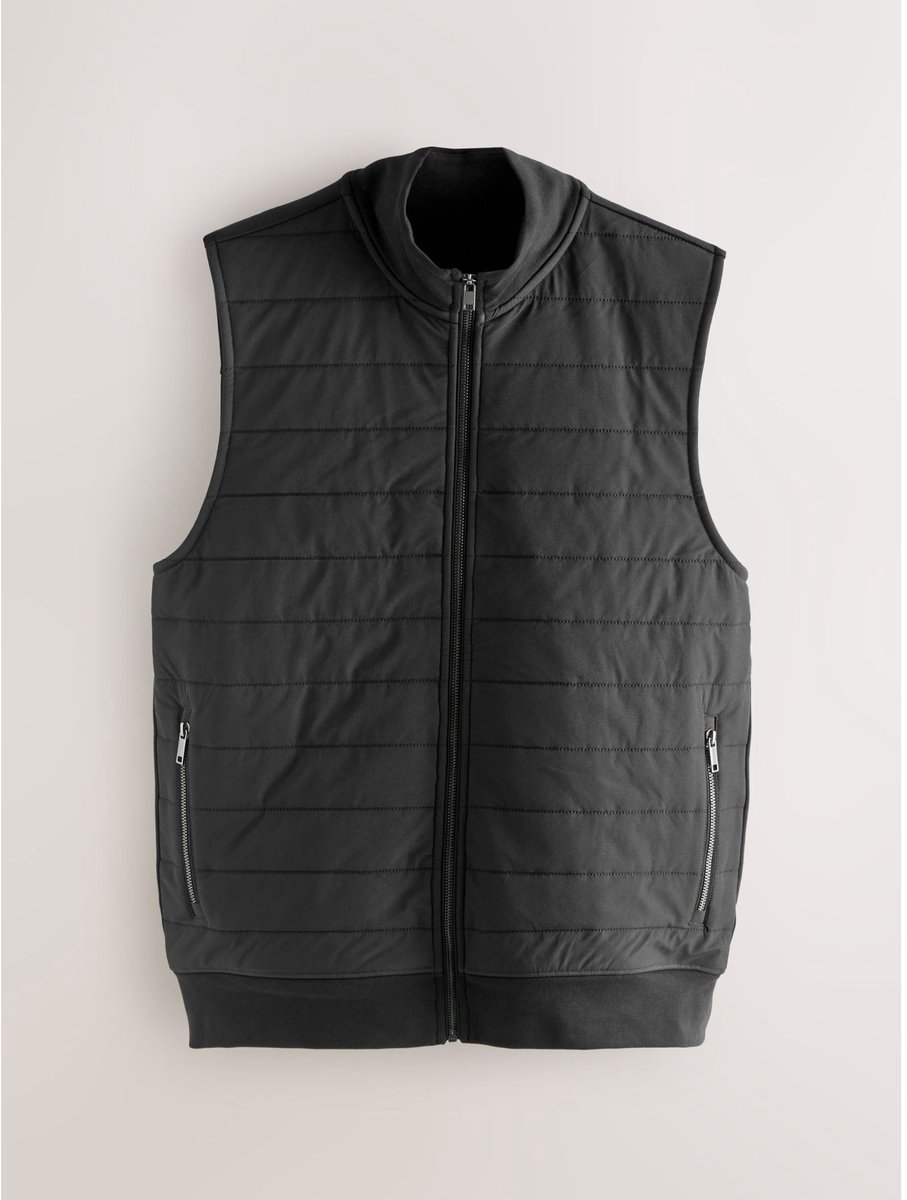 Hybride gilet met rits Zwart