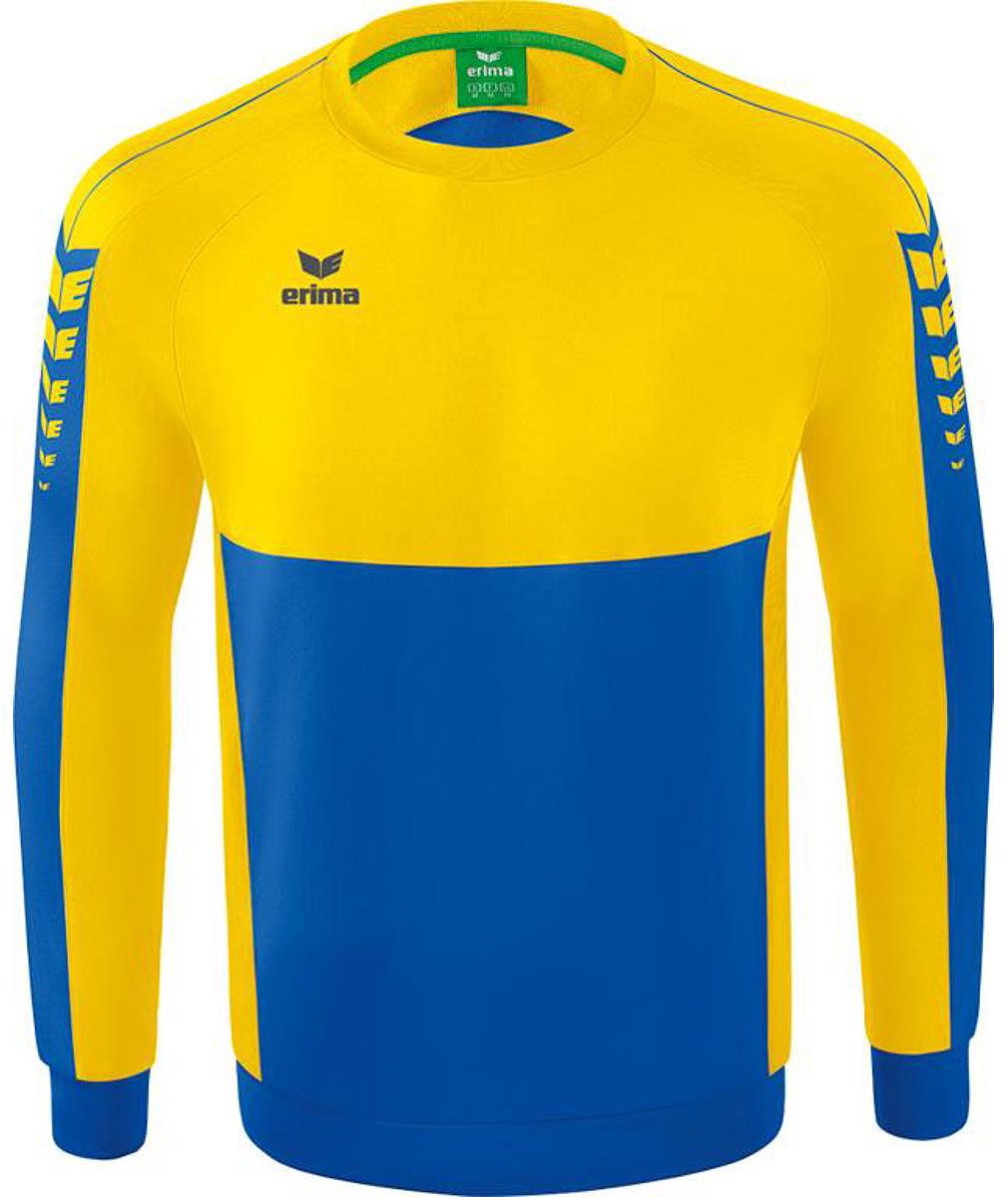 Erima Six Wings Sweatshirt Heren - New Royal / Geel | Maat: 3XL