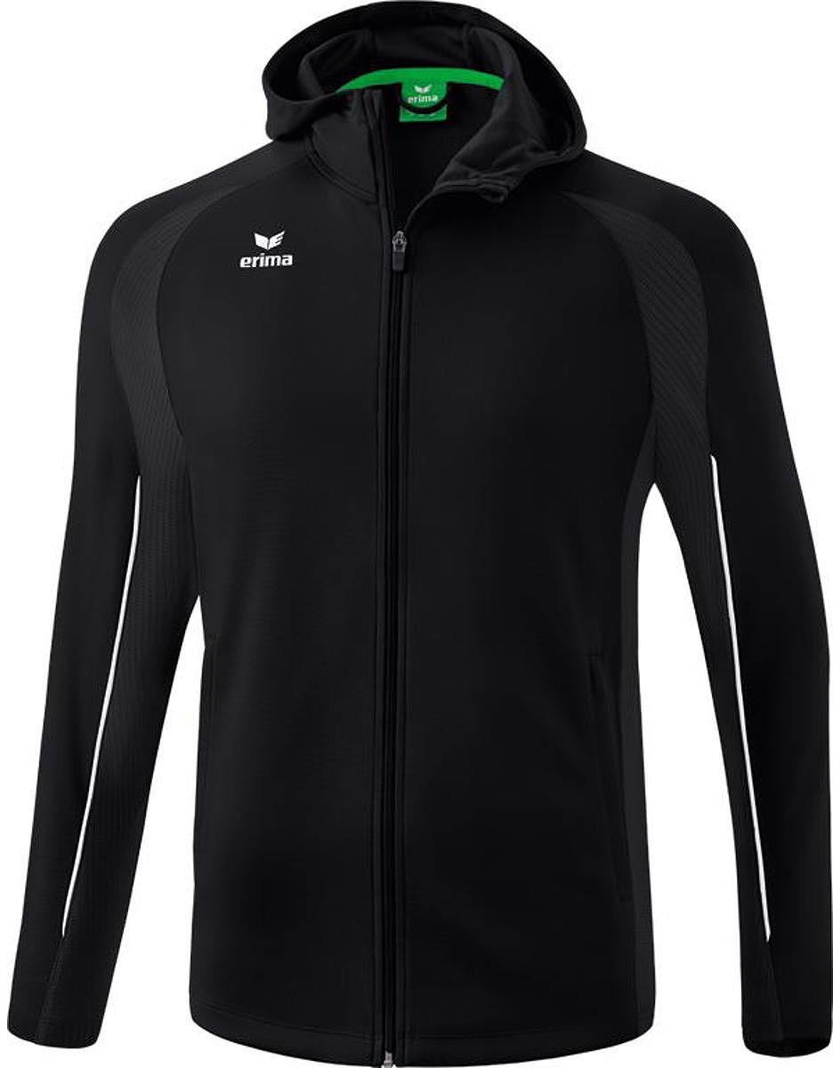 Erima Liga Star Trainingsjack Met Capuchon Kinderen - Zwart / Wit | Maat: 140