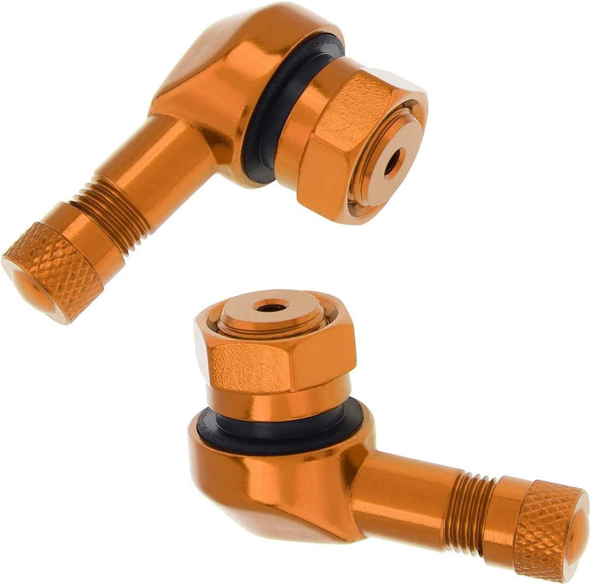 Ventielstangen Motorfiets - Luchtstang Doppen - Bandenspanning Meten - 90 Graden Hoek - 11.3mm Diameter - Geel