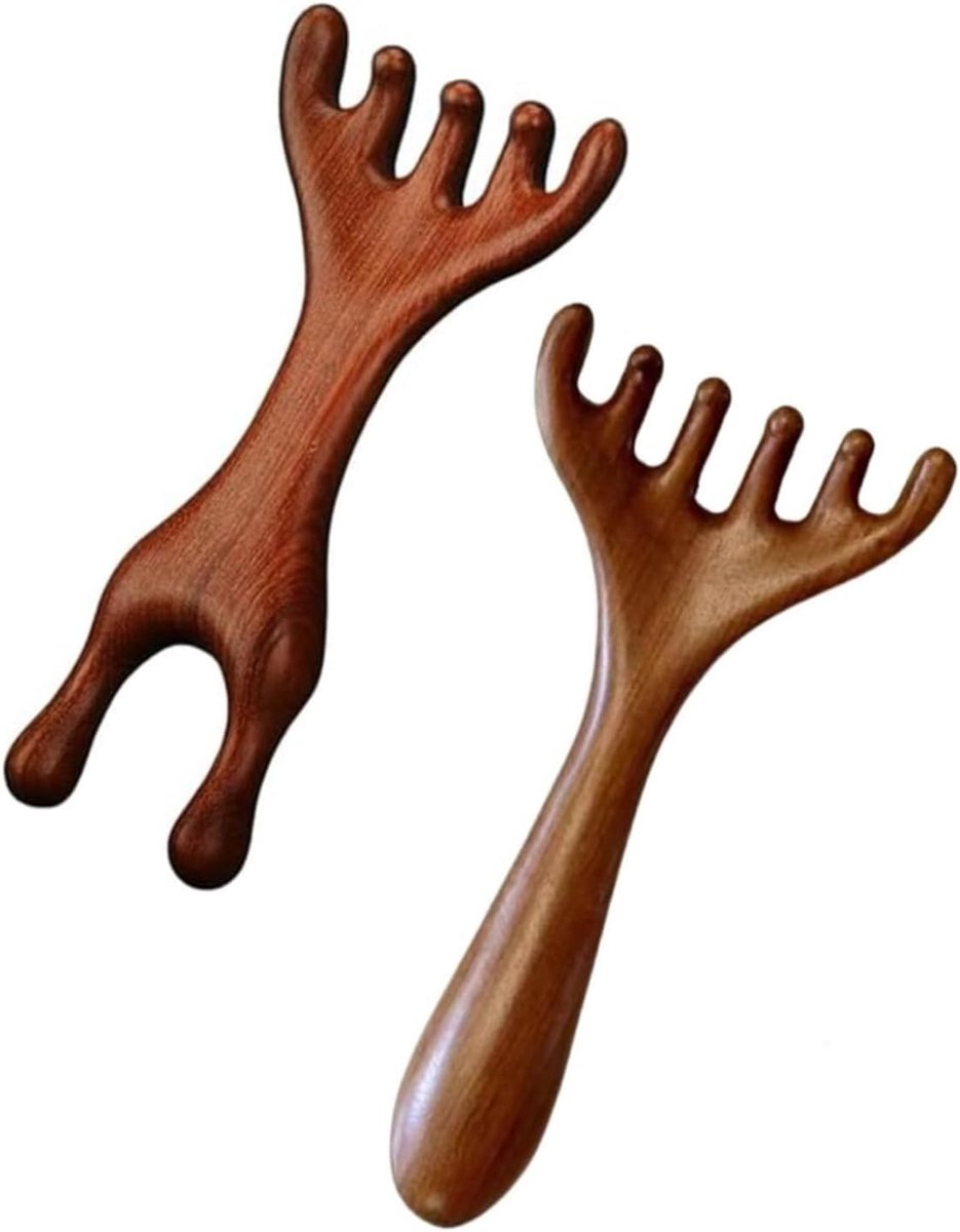 Massagekam Hoofdhuid - Meridiaankam Lichaamsmassage - Ontspanning Hoofdpijnverlichting - Ergonomisch Ontworpen Handvat - 125 x 10 x 19 cm
