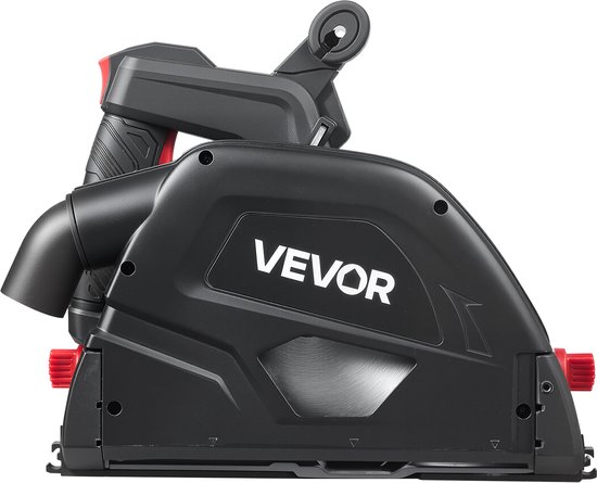 VEVOR Invalzaag, 165,1 mm, Handcirkelzaag met 48-Tands Hardmetalen Zaagblad, Hoekverstelling 0–45°, Zaagdiepte 55 mm, voor Hout en Kunststof, Geleiderail Niet Inbegrepen