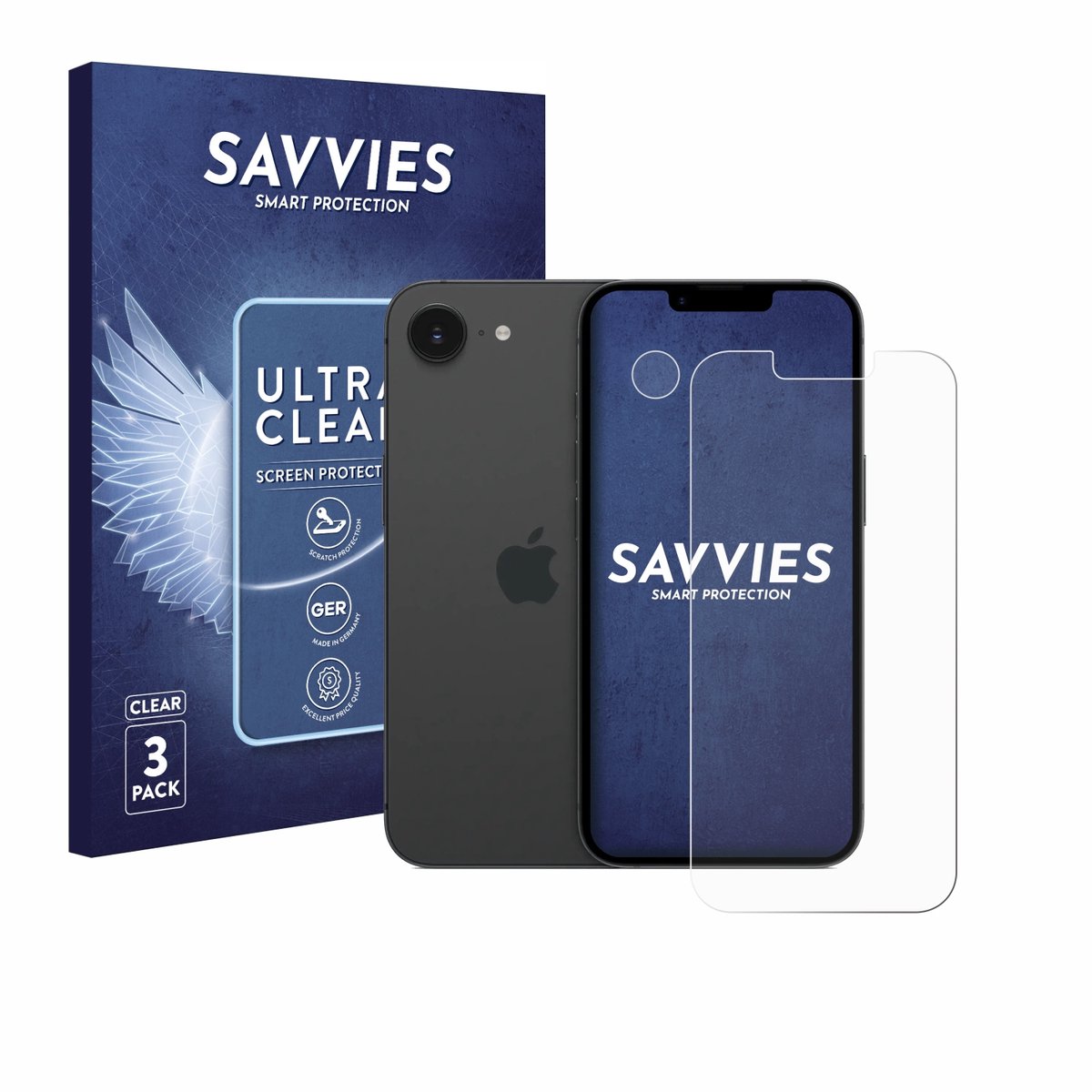 Savvies - Screenprotector voor Apple iPhone 17e (Voor+Camera) - Folie Beschermfolie transparant 6 Stuks