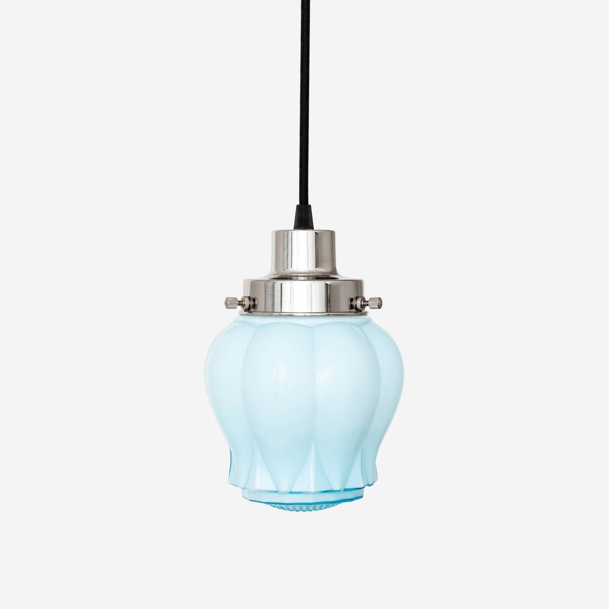 Coloured by Art Hanglamp aan snoer Eden Misty 20's Nikkel - Art Deco Trade Zachtblauw