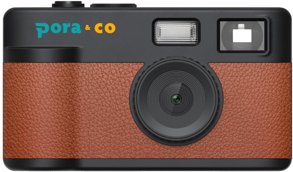 Pora&Co Digitale Camera - Schermvrij - Oplaadbaar - 2000 Foto's - Fotocamera - Vintage - Duurzaam - Bruin - Retro