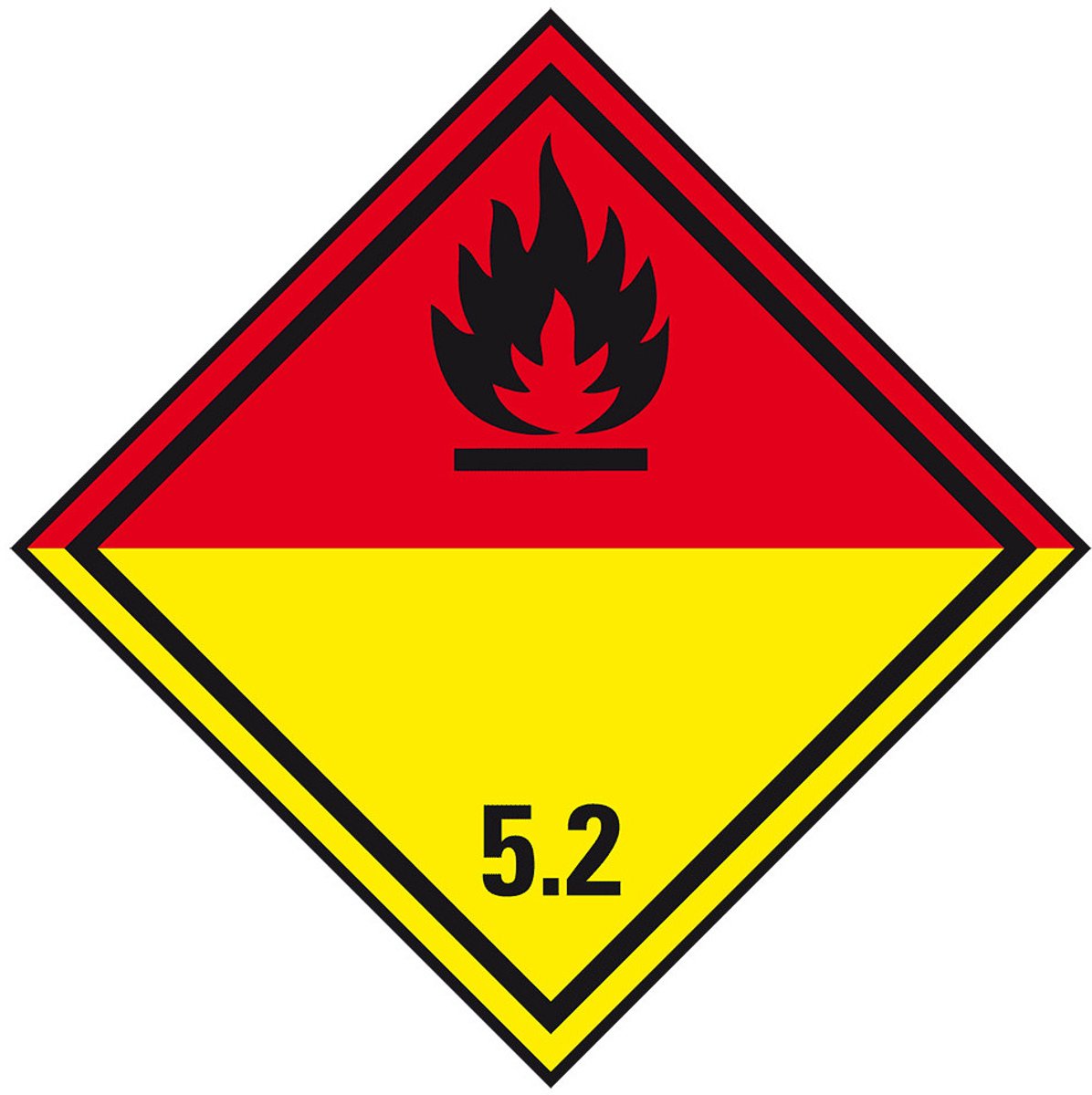 ADR klasse 5.2 bord organische peroxide - aluminium 300 x 300 mm