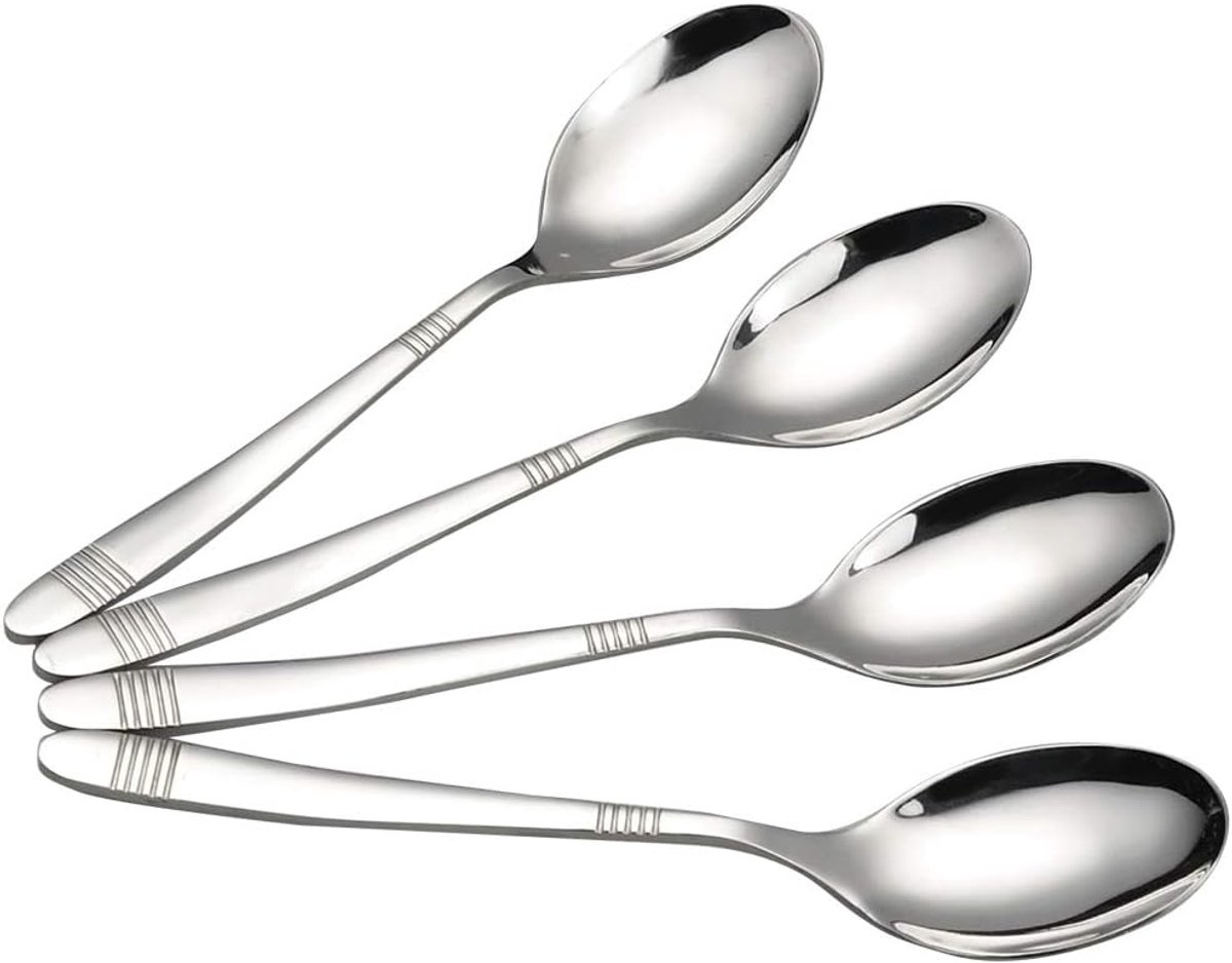 Eetlepels Set - Bestek Lepels - Dagelijks Gebruik - 12 Delige Set - 20.8cm Lengte - Zilverkleurig