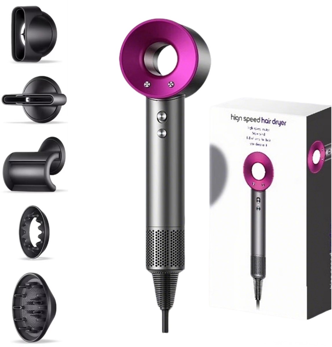 Mageany Blossom Fohn 1500W met 5 Opzetstukken en Diffuser - MAGEANY - €52,89