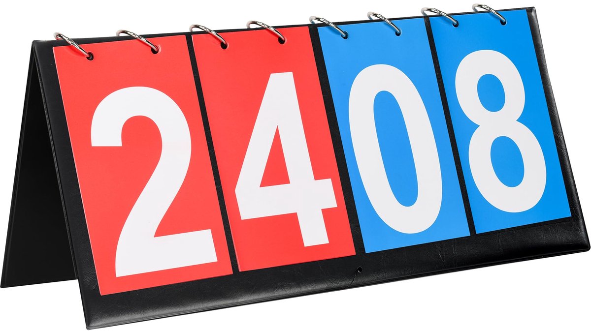 carmdering - Scorebord - Score Flipper - 4-Digitaal - Handmatig flip-mechanisme, geen batterijen nodig - Dubbelzijdig leesbaar tot 15 meter - Lichtgewicht en draagbaar, volledig gemonteerd - Waterdicht en scheurbestendig voor binnen en buiten