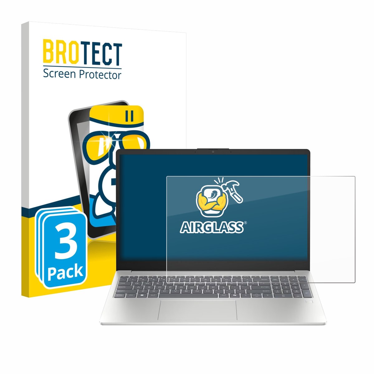 Screenprotector 3 Stuks voor HP Laptop 15-fd0710ng Beschermglas transparant