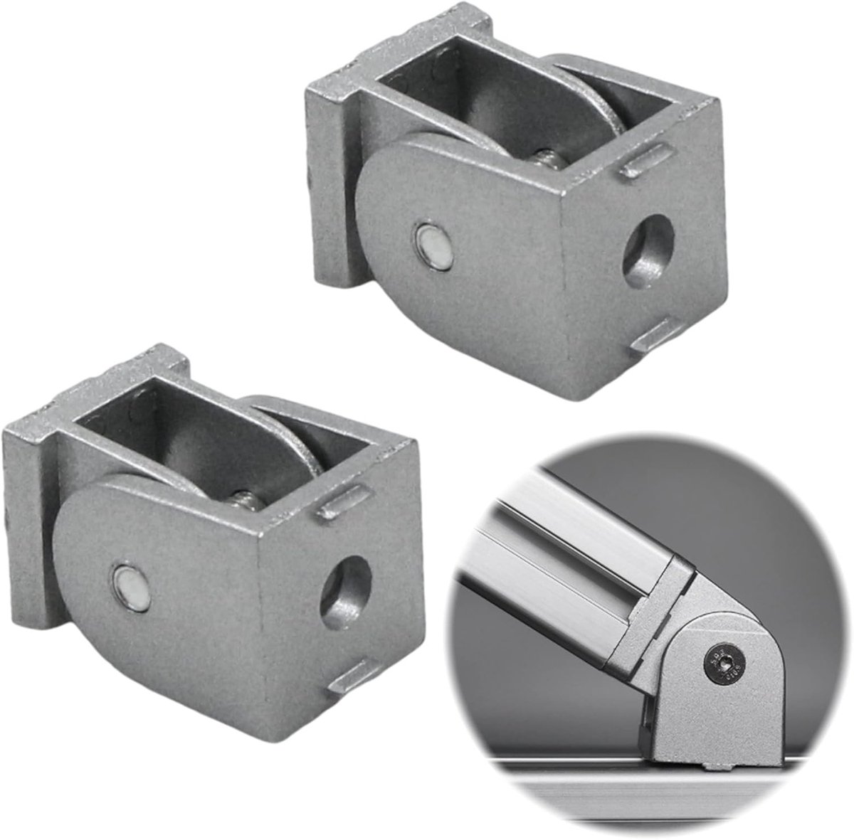 Hoekverbinder Scharnier - Profiel Connector - Modulaire Constructie - 180 Graden Draaibaar - 50x50x50mm - Zilver