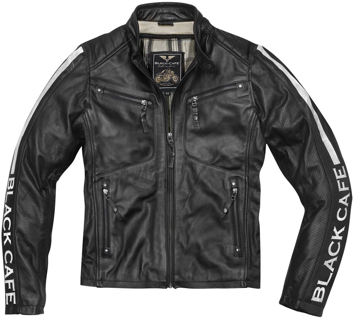 Black-Cafe London Toronto Zwart Leren Motorjas - Jas