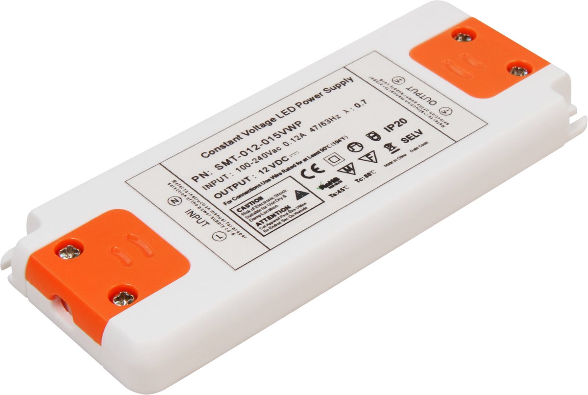 Ultra Dun LED-Travo "Mc-Shine" - 12 mm hoge LED-transformator - 1-20W - 170-240V