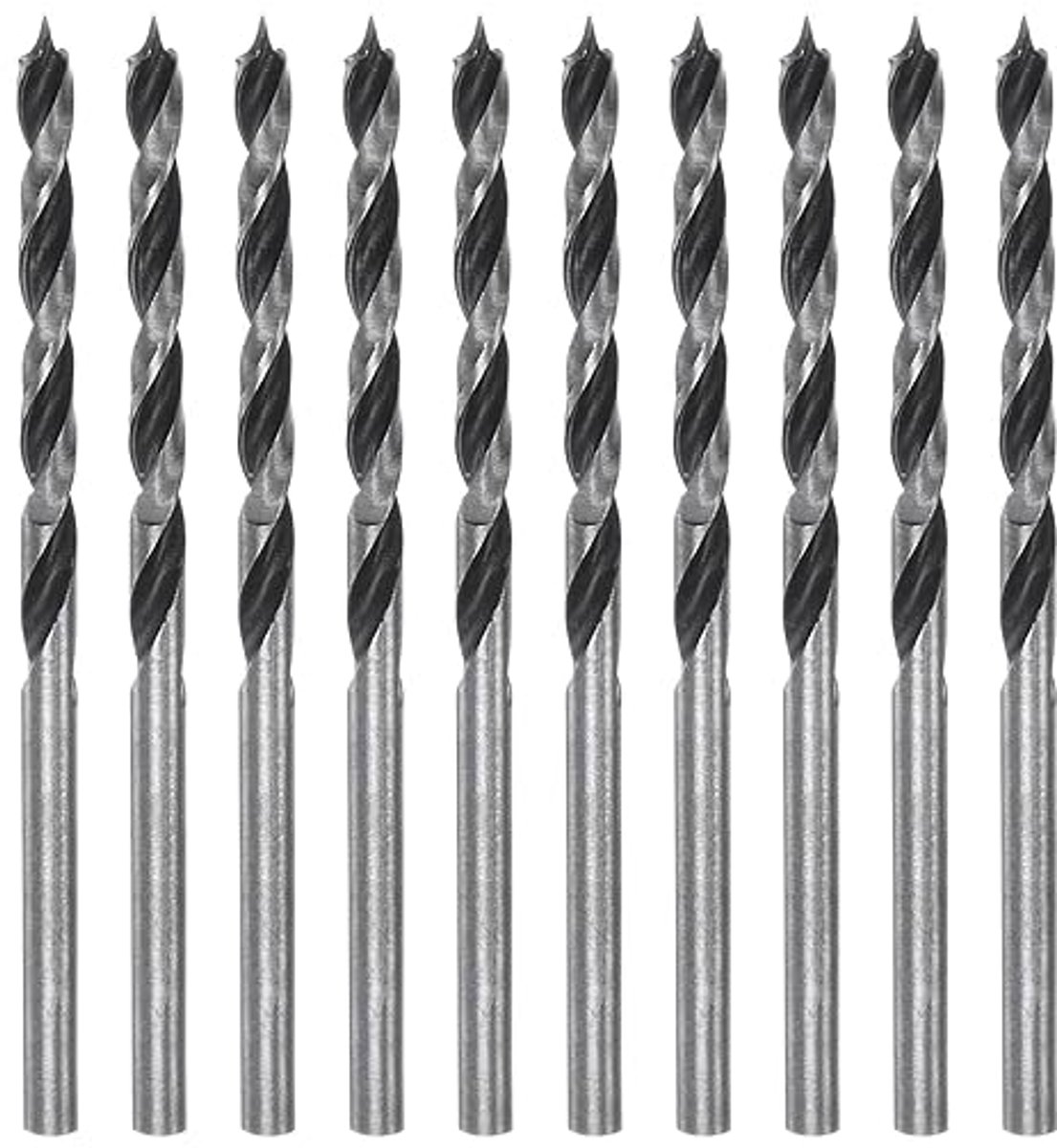 KARZO Brad Point-boor, 10 stuks, 3 mm, nauwkeurig zagen, met Brad Point-punt voor hout