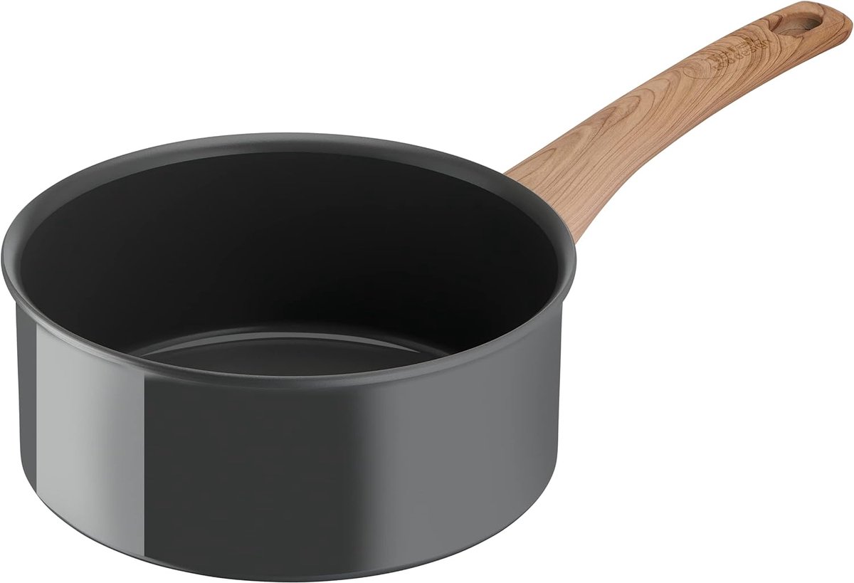 Koekenpan - Koekenpan - Gezond Koken - Recycled Materiaal - 20 cm - Houtlook