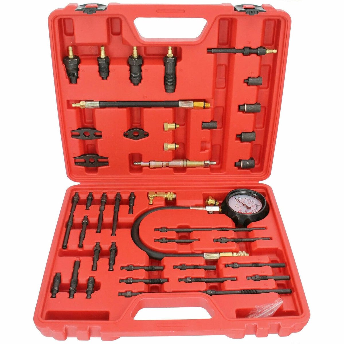 Compressiemeter - Motor Tester - Motoren Controleren - 0-40 Bar Bereik - Inclusief Adapters - Zwart