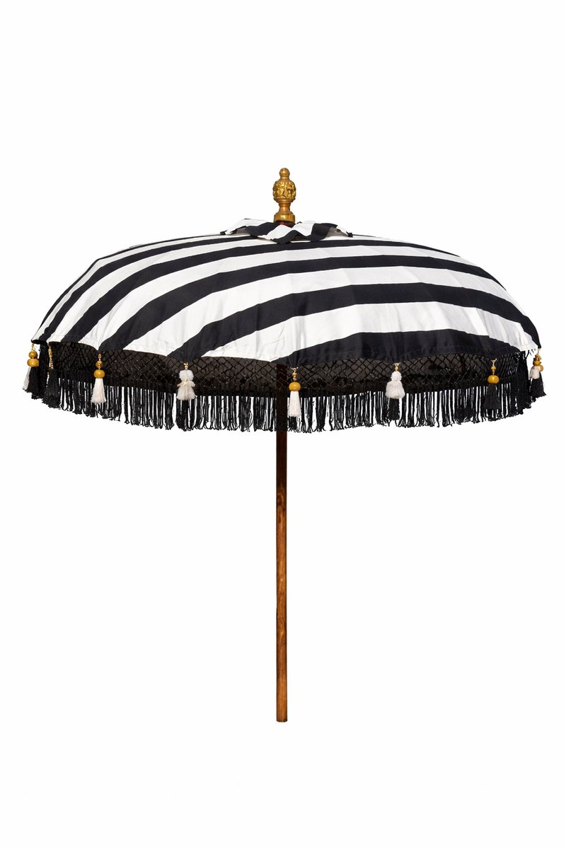 Parasol Bali Zwart/Wit - Ø185cm
