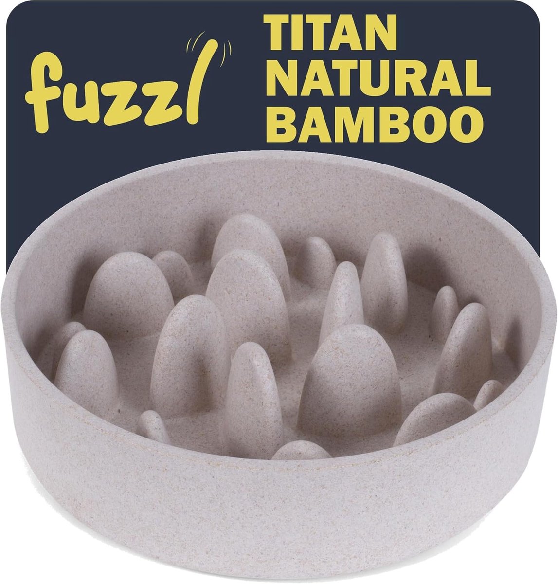 Bamboe Voerbak - Slow Feeder Kom - Gezond Eten - Anti-bacterieel Duurzaam - 21 cm - Steen