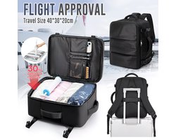 Grote Capaciteit Vacuüm Compressie Reis rugzak | Voldoet aan 40*30*20cm Airline Maat | zwart