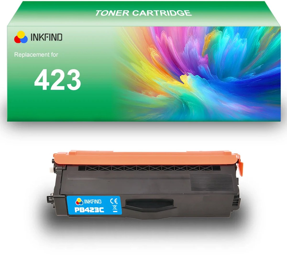 INKFIND TN423 Cyaan tonercartridge compatibel met Brother TN423 TN-423 Cyaan toner cartridge - 1-pack Cyaan