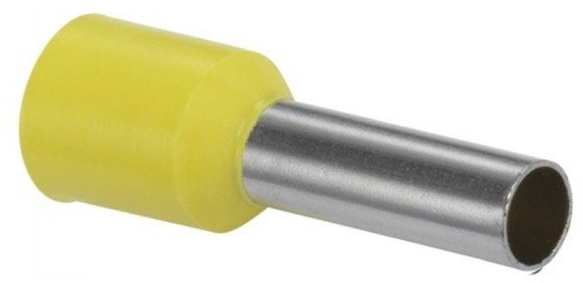Adereindhuls geisoleerd 6mm² geel - per 100 stuks