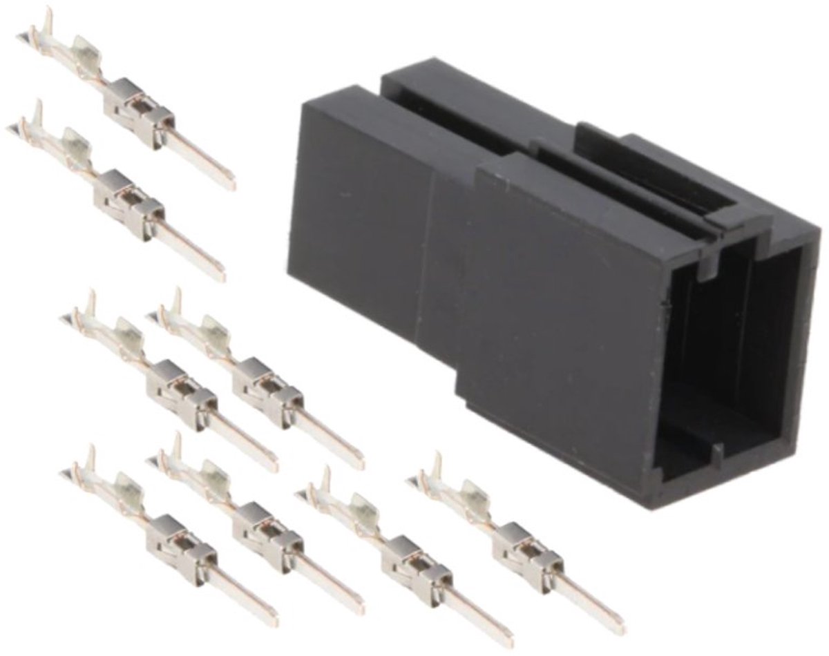 Mini ISO Connector Vrouwelijk - Inclusief 8 Mannelijke Pinnen - Zwart