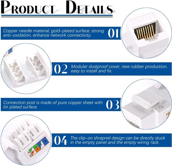 Keystone Jack Set - RJ45 Modules - Netwerk Installatie - 32 Delig ...