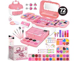 Twinsplay Kinder make up - 72 Stuks - kinder make up meisje - kinder make up koffer - kinder make up koffer - kinder make up speelgoed - kindermake-up - Roze