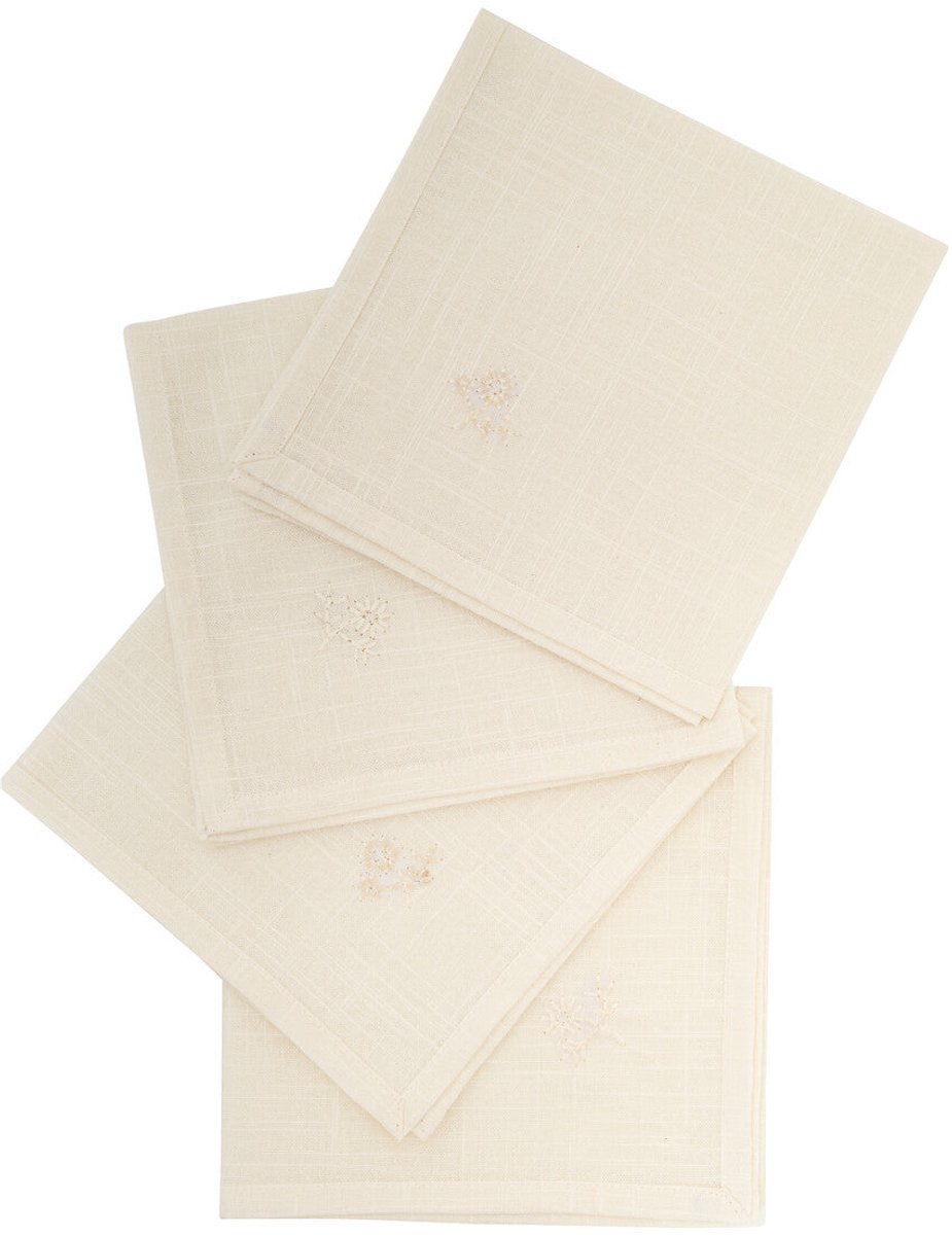 Atmosphera Katoenen Joy Servetten - 4 stuks - Stoffen servetten - 40x40cm - Wit