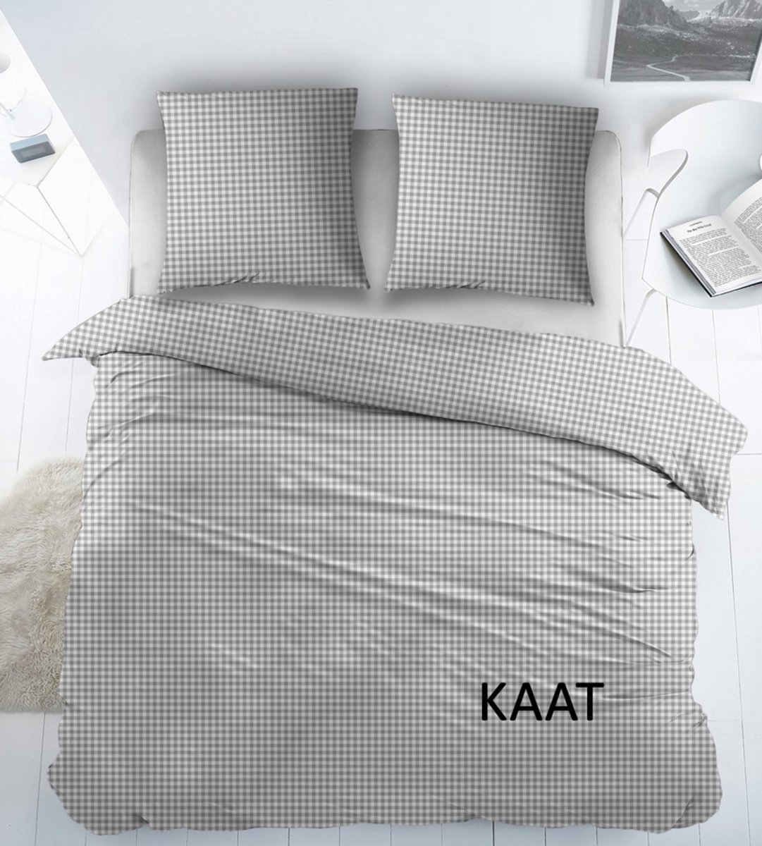 Welterusten Katoen Laken 1 persoons 180x290 met kussensloop KAAT GREY grijs