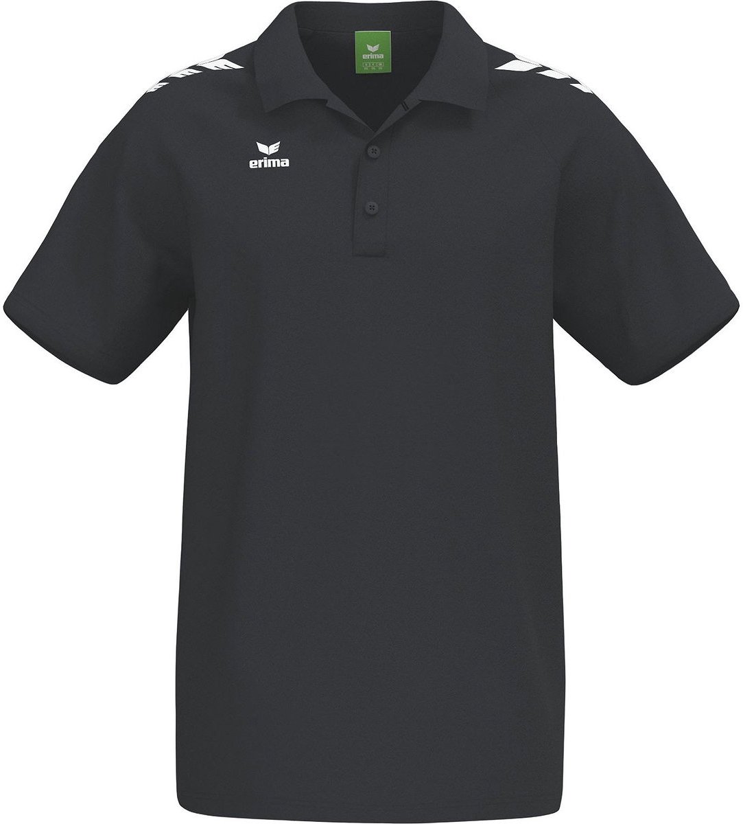 Erima Cmpt 3 Wings Polo Heren - Zwart / Wit | Maat: M