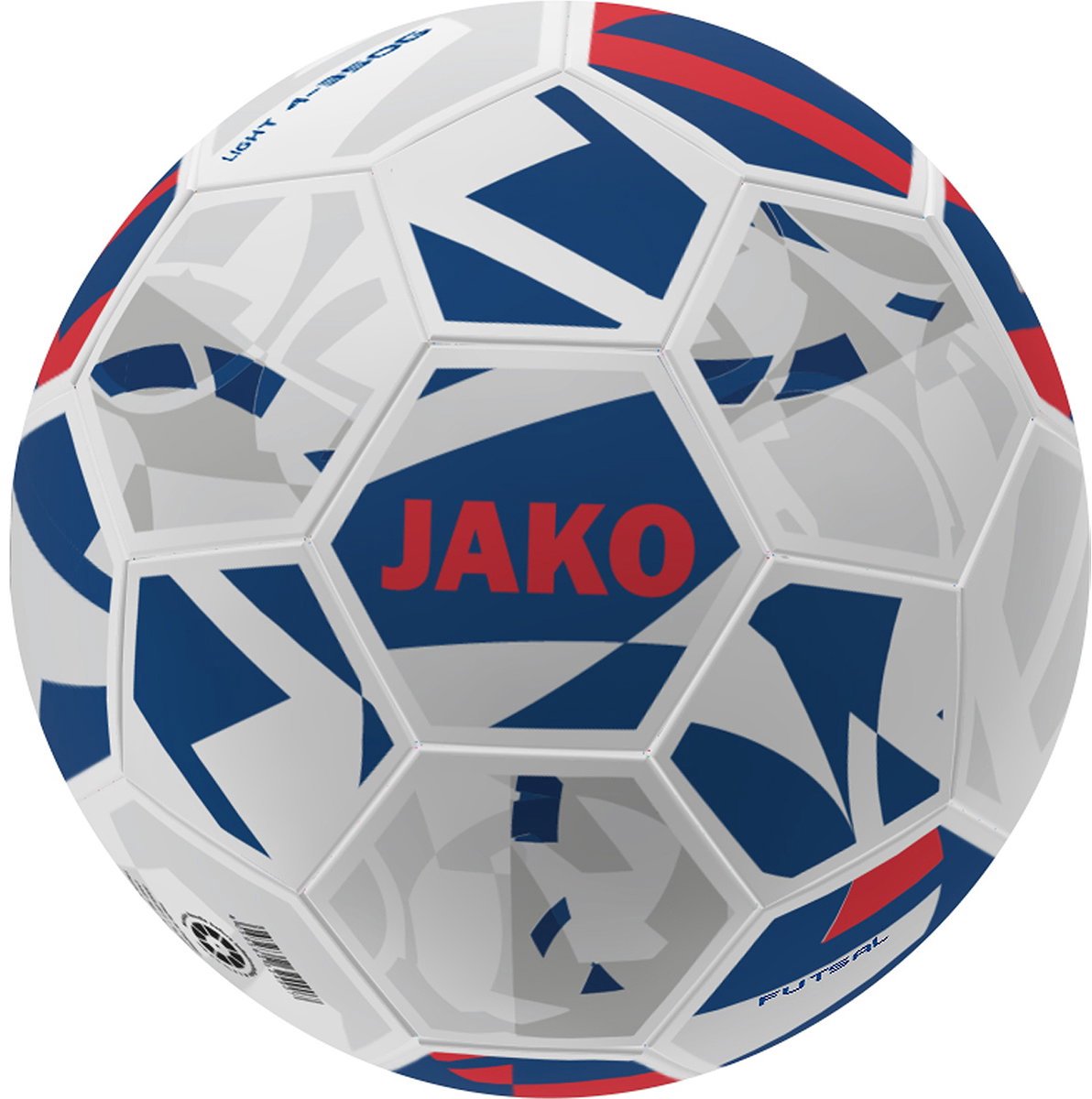 Jako Lightbal Futsal 350G Voetbal - Wit / Navy / Rood | Maat: 4