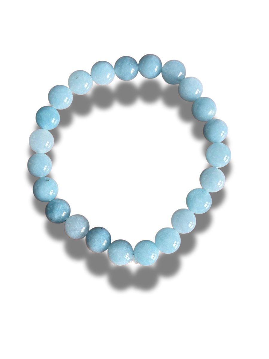 Armband Aquamarijn 8 mm 18 cm