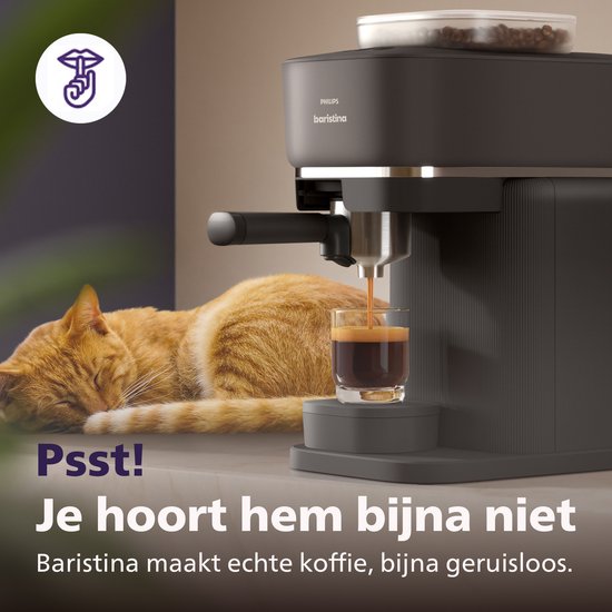 Philips BAR305/60 Baristina - Semi-Automatische Espressomachine - Pistonmachine - Koffiemachine met Bonen - Zwart