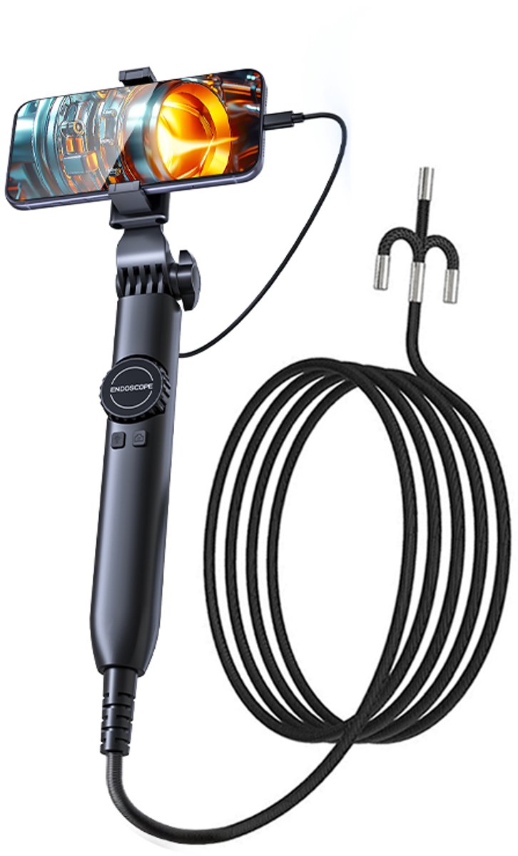 Endoscoop 360° Draaibaar - Inspectiecamera IP67 Waterdicht - LED Verlichting - Riool & Pijp Inspectie - Staza