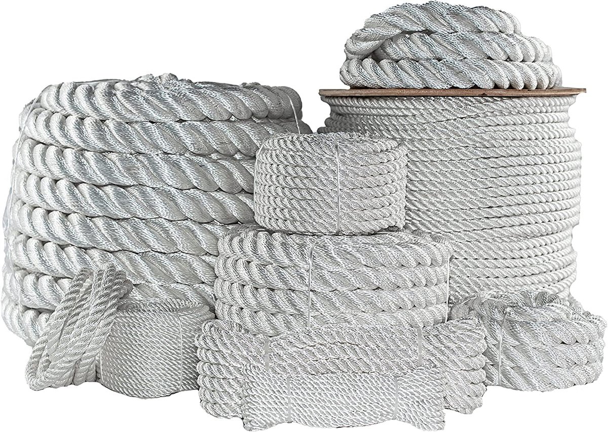 Gedraaid Nylon Touw - Utility Lijn - Ambachten Heavy Load - Duurzaam Materiaal - 16 mm 15 meter - Wit