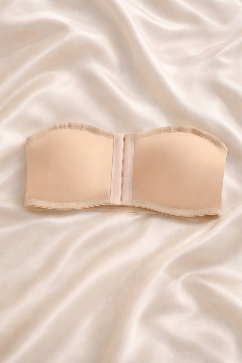By Gijsje Strapless Bandeau BH Dames – Naadloos & Onzichtbaar – Push Up Effect – Anti-Slip – Beige (nude)