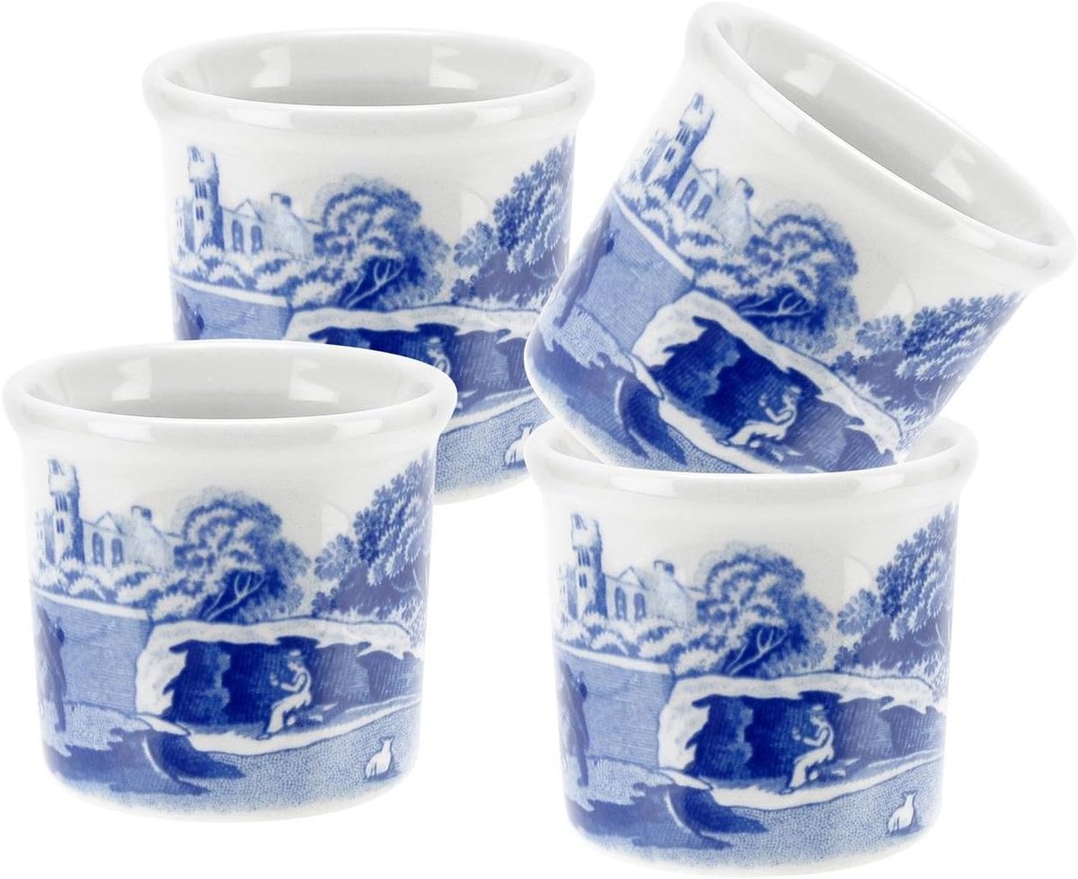 Eierdopje - Ei Cup - Ontbijt Tafel - Magnetronbestendig Vaatwasmachinebestendig - Blauw Wit
