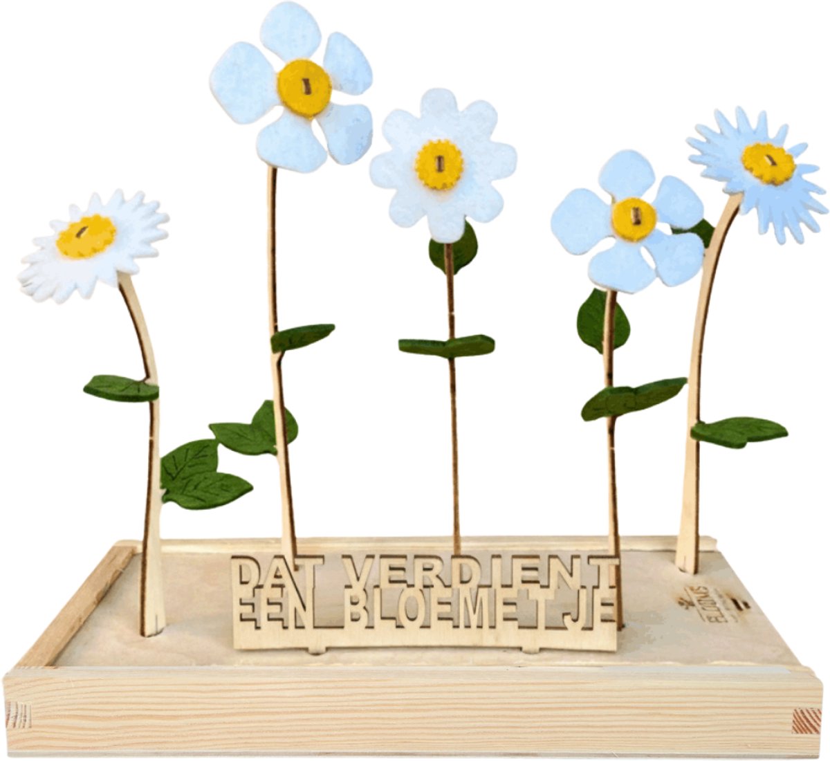 Happy Blooms vilten bloemen – Dat verdient een bloemetje – brievenbus cadeau