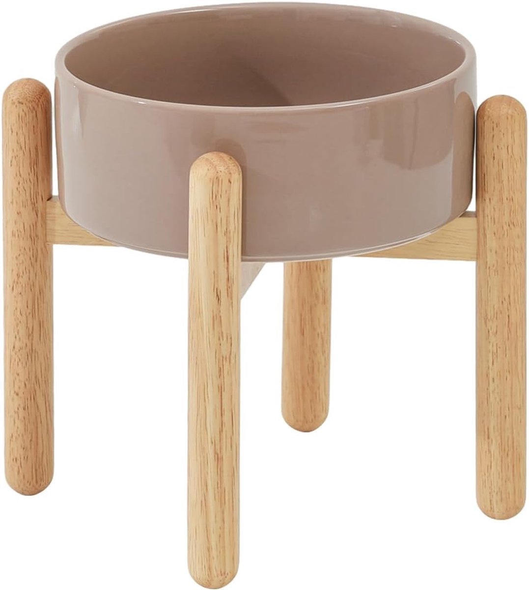 Verhoogde Hondenbak - Voerbak Waterbak - Grote Honden Rassen - Antislip Keramiek - 208 cm Hoog - Bruine Koffie