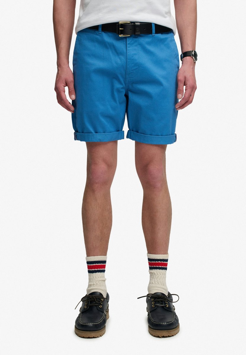 Superdry Premium Regular Chino Shorts Heren Korte broeken Blauw