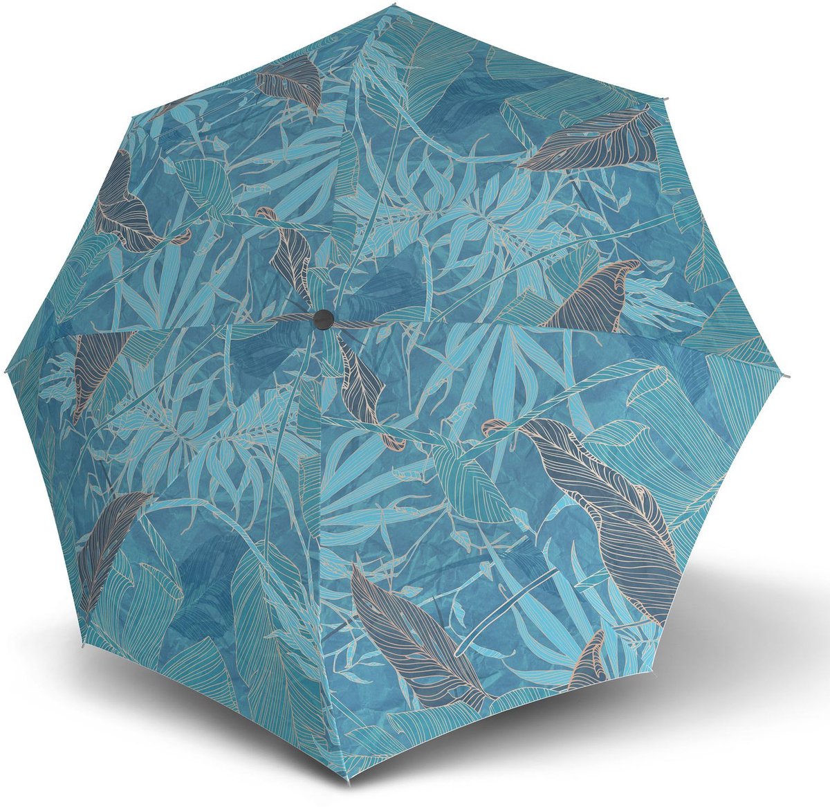 Knirps paraplu T.200 Medium Duomatic Monstera blauw
