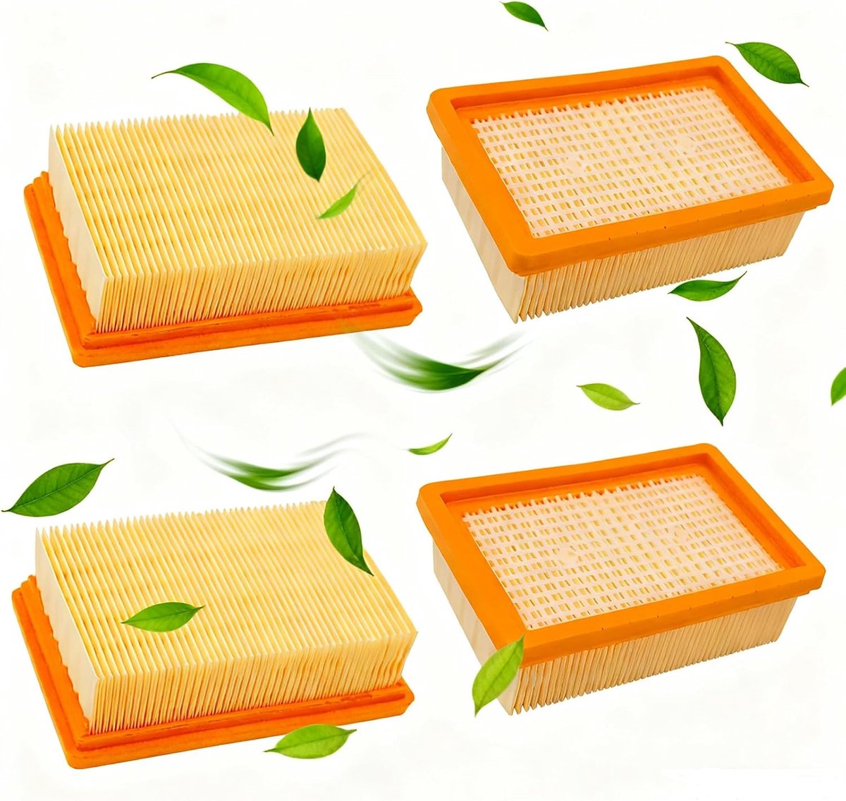 4 Stuks Voor KäRcher Stofzuigerfilterset - Filter Voor Stofzuiger -Vlakfilter Compatibel KäRcher Wd4/Wd5/Wd6/Mv4/Mv5/Mv6 Vlakfilter