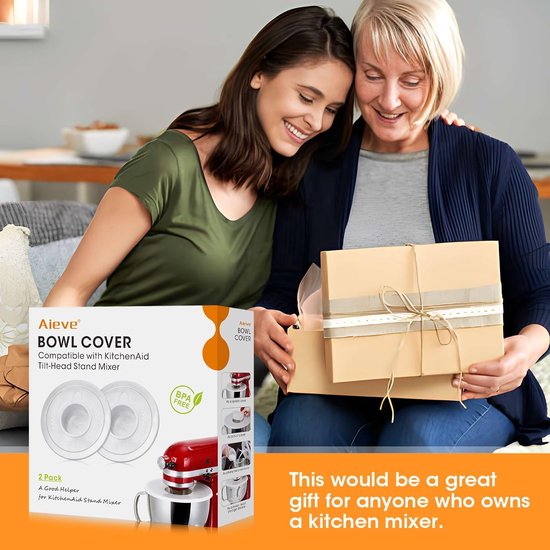 Mixer Deksel Set - Keuken Accessoires - Schoon Mixen - 2 Stuks - 5 Liter Kom - Zilver — afbeelding 3